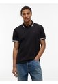 Polo Negro De Corte Regular Ribeteado Con Logo Tommy Jeans de Tommy Hilfiger