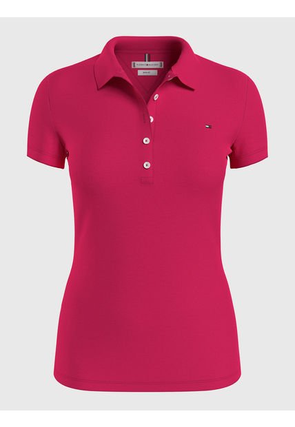 Polo De Corte Slim Rosa Tommy Hilfiger