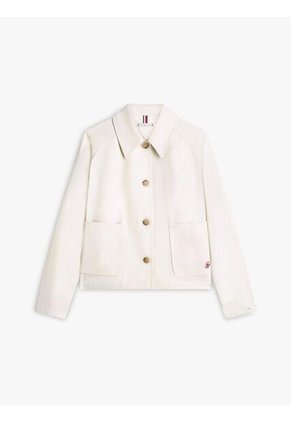 Chaqueta Beige Corta Amplia Que Repele El Agua Tommy Hilfiger