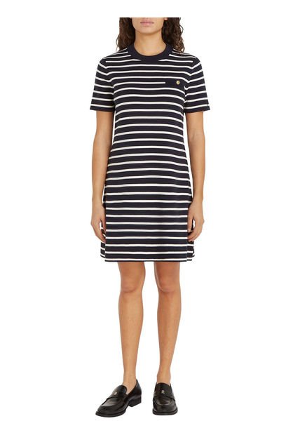 Vestido Azul Con Diseño De Rayas Tommy Hilfiger