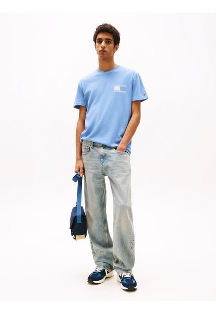 Camiseta Celeste Con Logo En La Parte Trasera Tommy Jeans