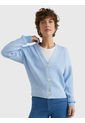 Cárdigan De Corte Cropped Y Amplio Mujer Celeste Tommy Hilfiger de Tommy Hilfiger