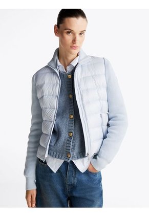 Chaqueta Celeste De Plumón Con Mangas A Contraste Tommy Hilfiger