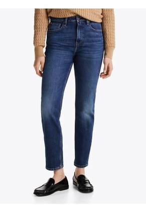 Jeans Azul Tobilleros, Ajustados Y Desteñidos De Talle Alto Tommy Hilfiger