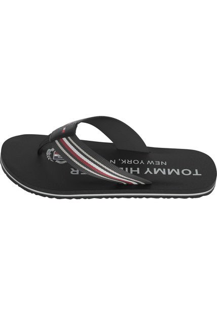 Sandalias Con Tiras Distintivas Hombre Negro Tommy Hilfiger