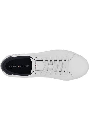 Tenis De Cuero Con Plataforma Hombre Blanco Tommy Hilfiger