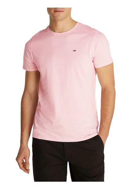 Camiseta Rosa Clásica Con Cuello Redondo Tommy Jeans