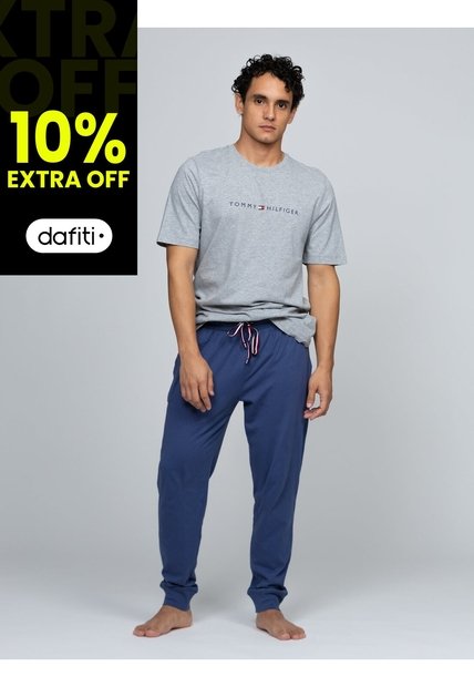 Set Multicolor De Pijama Navy De Camiseta Y Pantalón Tommy Hilfiger