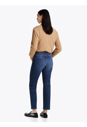 Jeans Azul Tobilleros, Ajustados Y Desteñidos De Talle Alto Tommy Hilfiger