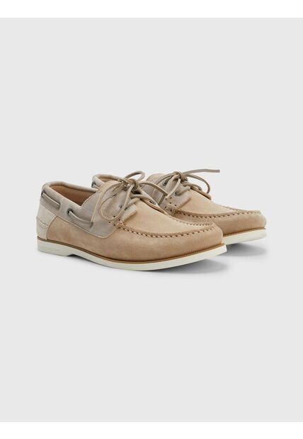Náuticos Beige De Ante Con Logo Tommy Hilfiger