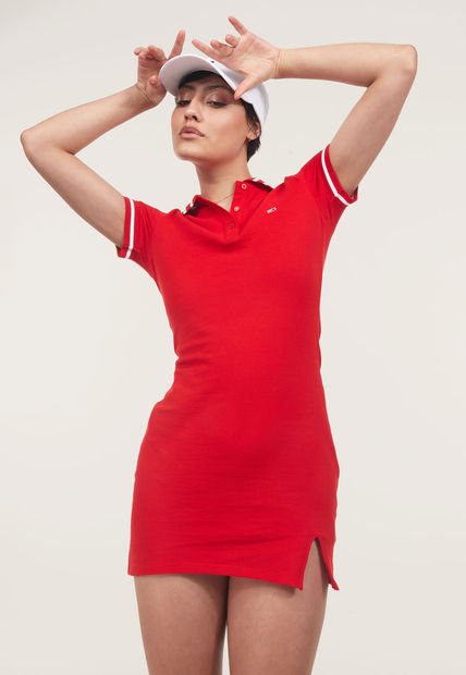 Vestido Rojo-Blanco Tommy Jeans