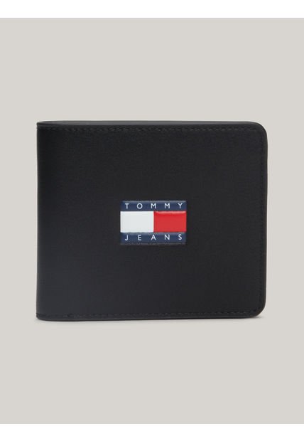 Billetera Negra Heritage Plegable Para Tarjetas Tommy Hilfiger