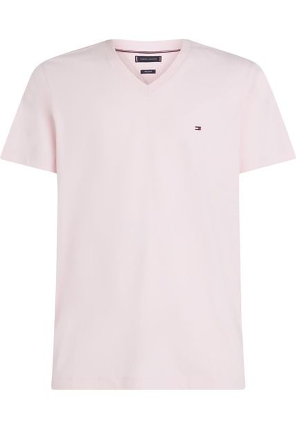 Camiseta Rosa De Cuello En V Tommy Hilfiger