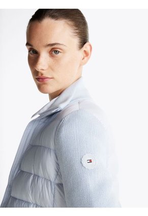 Chaqueta Celeste De Plumón Con Mangas A Contraste Tommy Hilfiger
