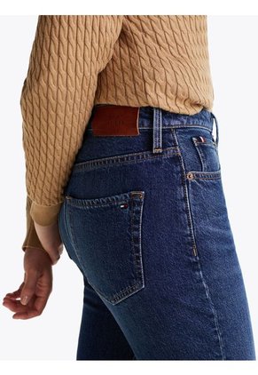 Jeans Azul Tobilleros, Ajustados Y Desteñidos De Talle Alto Tommy Hilfiger