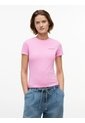 Camiseta Rosa Slim De Punto Con Logo Tommy Jeans de Tommy Hilfiger