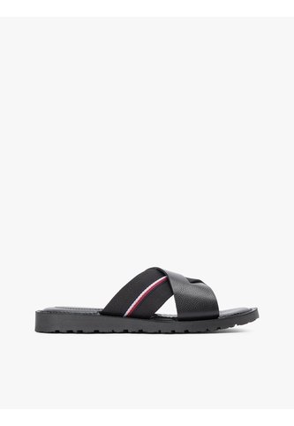 Sandalias Negro De Cuero Con Tiras Cruzadas Tommy Hilfiger Tommy Hilfiger
