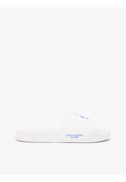 Sandalias Blanco De Lona Con Logo Bordado Tommy Hilfiger
