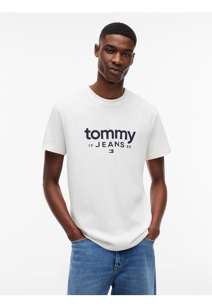 Camiseta Blanca De Corte Slim Con Logo Estampado Gráfico Tommy Jeans