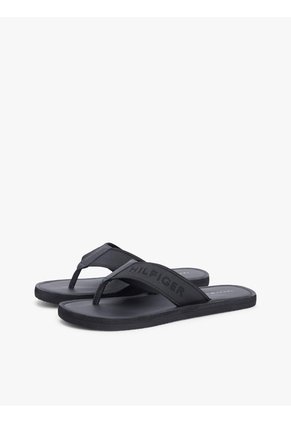 Sandalias Negro Con Logo En Jacquard Tommy Hilfiger