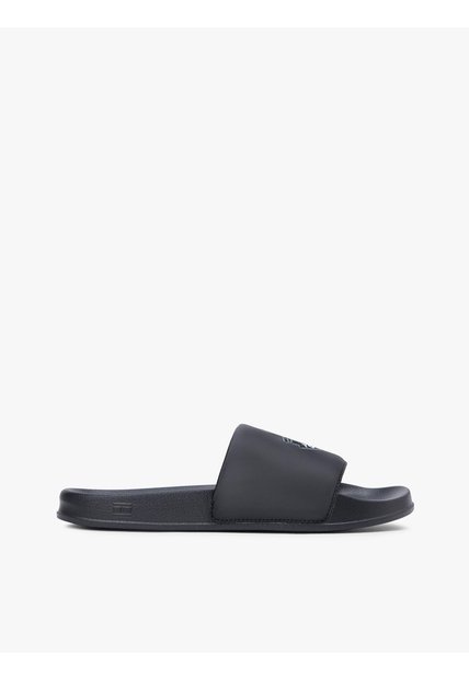 Sandalias Negro Con Aplicación De Escudo Tommy Hilfiger