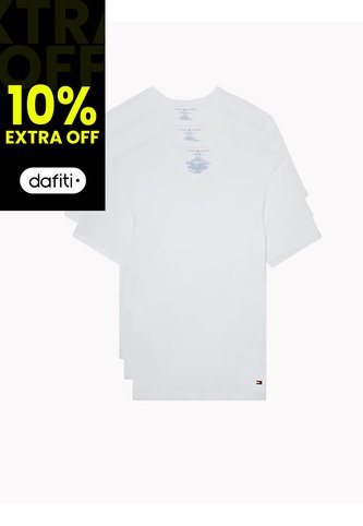 Pack De 3 Camisetas Blancas Cuello V Tommy Hilfiger Tommy Hilfiger