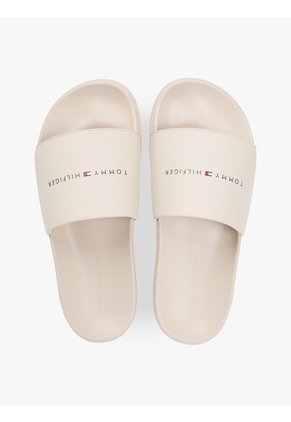 Sandalias Beige Texturizadas Con Logo Tommy Hilfiger