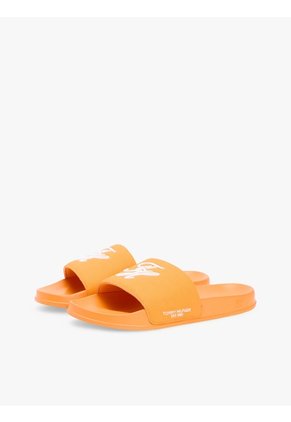 Sandalias Naranja De Lona Con Logo Bordado Tommy Hilfiger