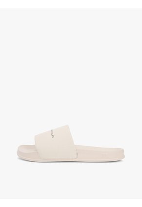 Sandalias Beige Texturizadas Con Logo Tommy Hilfiger