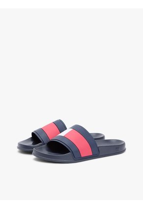 Sandalias Azul Con Logo En La Pala Tommy Hilfiger