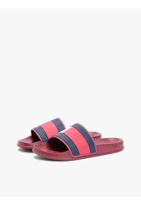 Sandalias Rojo Con Logo En La Pala Tommy Hilfiger