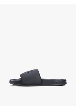 Sandalias Negro Con Aplicación De Escudo Tommy Hilfiger
