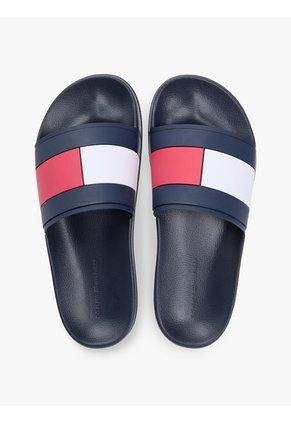 Sandalias Azul Con Logo En La Pala Tommy Hilfiger