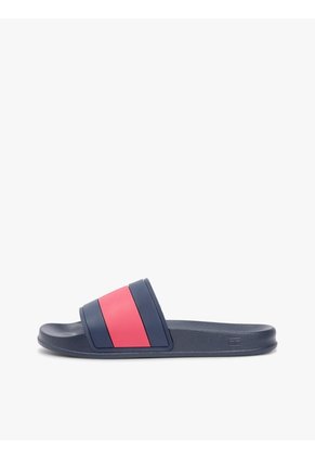 Sandalias Azul Con Logo En La Pala Tommy Hilfiger