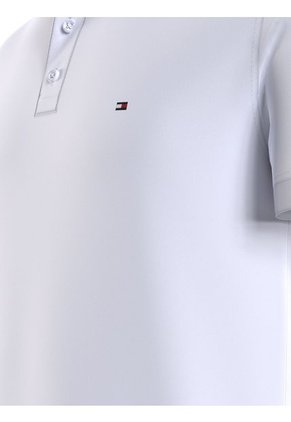 Polo Blanco De Cuello MAO De Corte Slim Tommy Hilfiger