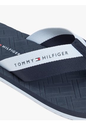Sandalias Azul Con Logos En Bajo Relieve Tommy Hilfiger