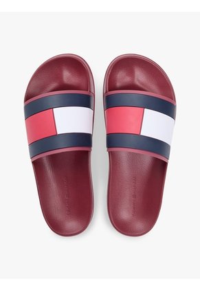 Sandalias Rojo Con Logo En La Pala Tommy Hilfiger