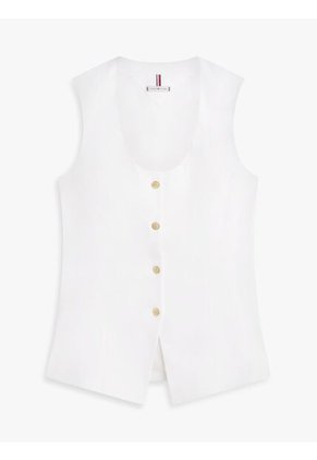Chaleco Blanco Slim Con Botones Dorados Tommy Hilfiger
