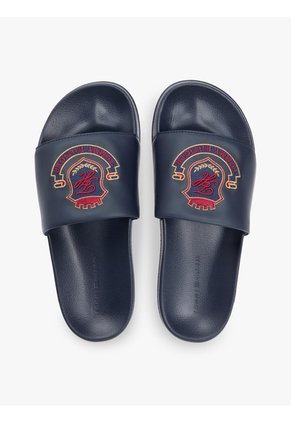 Sandalias Azul Con Aplicación De Escudo Tommy Hilfiger