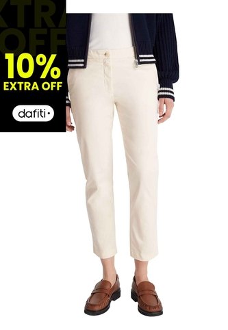 Pantalón Marfil Chino Con Logo Tommy Hilfiger Tommy Hilfiger