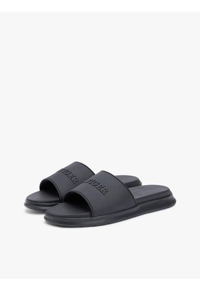 Sandalias Negro Con Monotipo Hilfiger Tommy Hilfiger