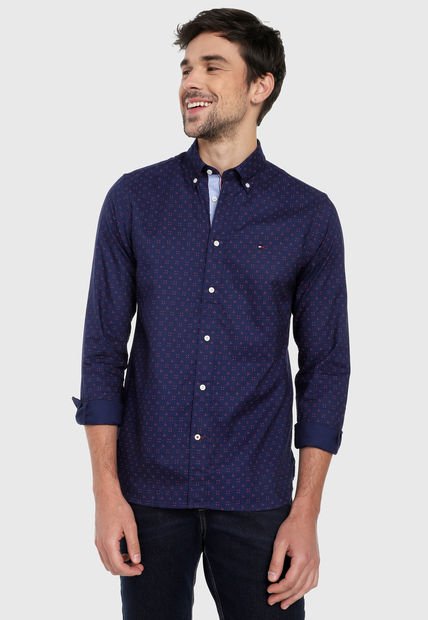 Camisa Azul-Rojo Tommy Hilfiger