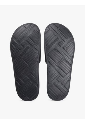 Sandalias Negro Texturizadas Con Logo Tommy Hilfiger