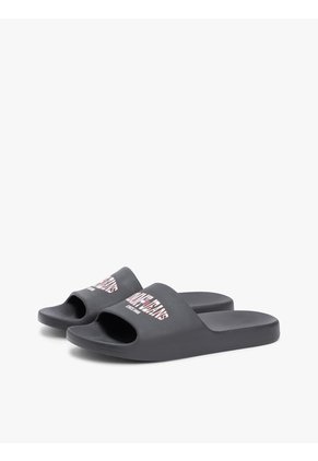 Sandalias Negro Con Logo Ondulado Tommy Hilfiger