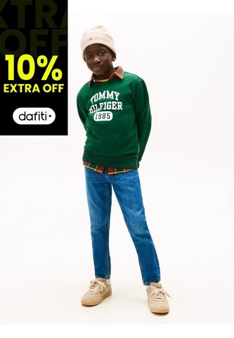 Jeans Azul Para Niño Oscuro Scanton Ajustados Con Lavado Oscuro Tommy Hilfiger Tommy Hilfiger
