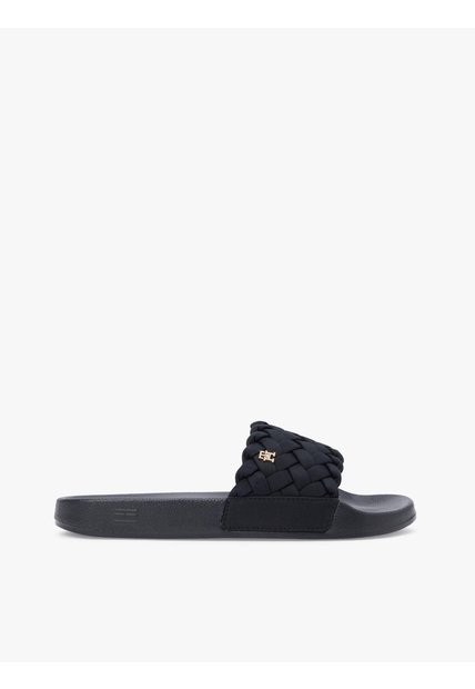 Sandalias Negro Con Tira Trenzada Tommy Hilfiger