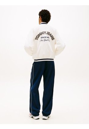 Chaqueta Blanca Bomber Varsity De Nailon Tommy Jeans