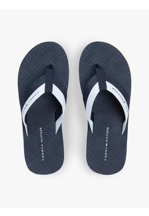 Sandalias Azul Con Logos En Bajo Relieve Tommy Hilfiger