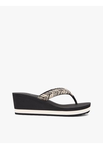 Sandalias Negro De Cuña Con Tiras De Cuerda Tommy Hilfiger Tommy Hilfiger