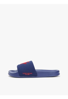 Sandalias Azul De Lona Con Logo Bordado Tommy Hilfiger